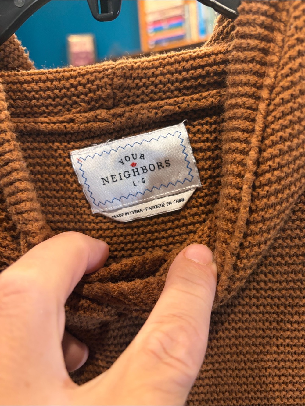 Cozy Women's Crewneck Hoodie Sweater in Brown - Picture 2 of 6